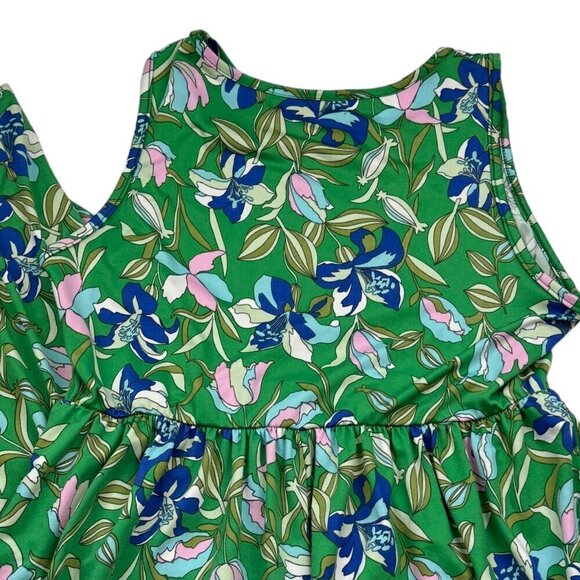 Haptics Kelly Green & Blue Floral Print Fit and Flare Maxi Dress Women's Size M - Picture 4 of 9